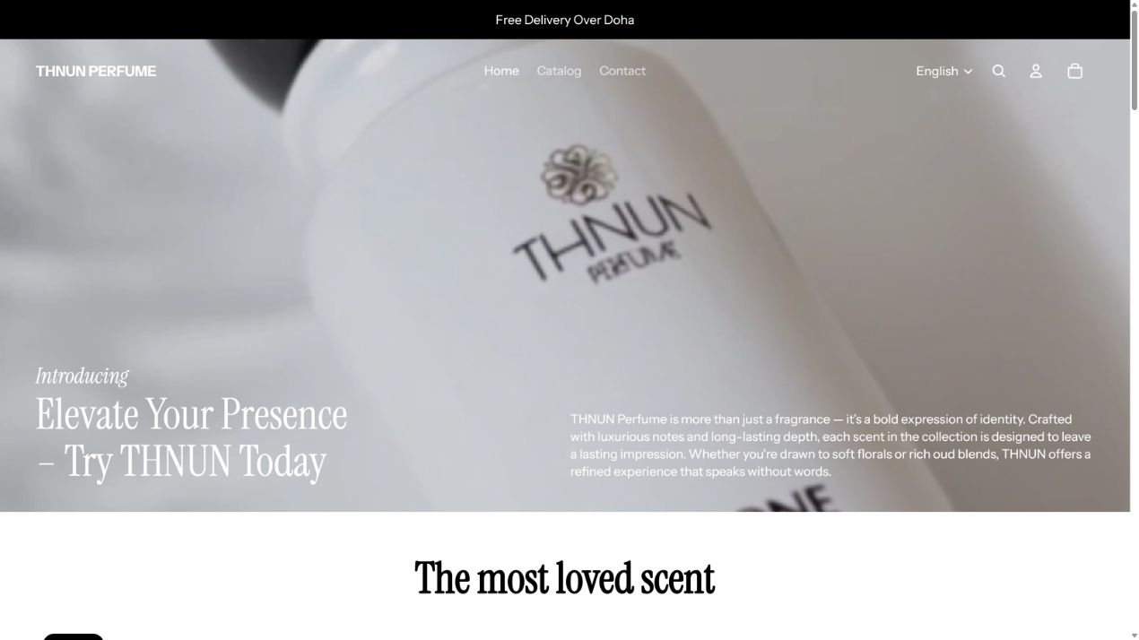 thnunperfume.com — website interface